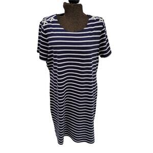 Chico's Midi Striped Tee Shirt Dress Size 2  (12)